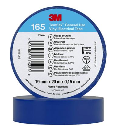 Tape Vinyl 165 19Mmx20M Blå ⎮ 8739100325 ⎮ 978700032 ⎮ 8739100325 ⎮ 165BL5E