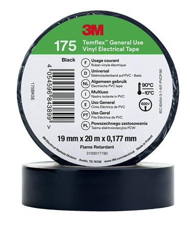 Tape Vinyl 175 19Mmx20M Sort ⎮ 4054596843899 ⎮ 978700045 ⎮ 8739100451 ⎮ 175BK5E