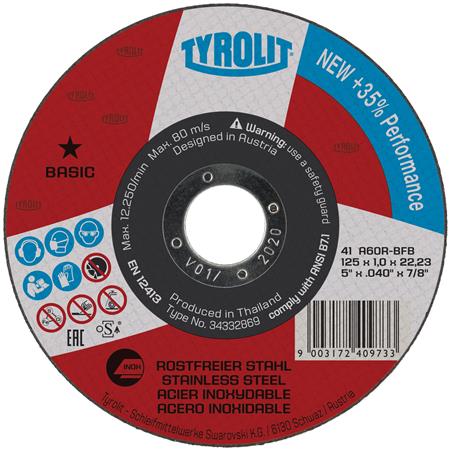Skæreskive 125X1.0X22 Inox/Stål - Billigelogvvs.dk -
