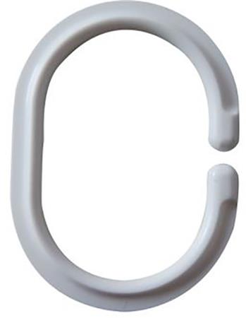 Forhængsringe 12 Stk. Hvid Plast - Billigelogvvs.dk -