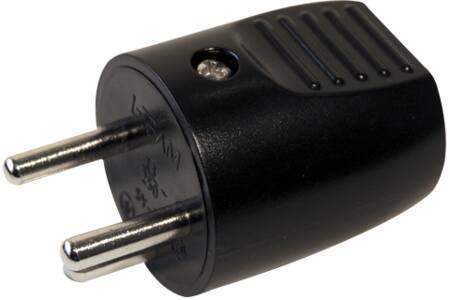 Stikprop Rund 13A Med Jord Sort - Billigelogvvs.dk -