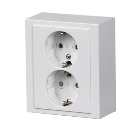 Abb Udvendig Dobbelt Stikkontakt Hvid ⎮ 5417575291 ⎮ 5417575291 ⎮ 5417575291 ⎮ 2TKA00001607