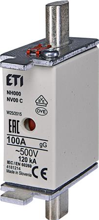 Sikring Nh000 100A Gg 500V ⎮ 3838895353386 ⎮ 0825101346 ⎮ 0825101346 ⎮ 004181214