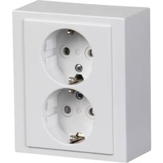 Abb Udvendig Dobbelt Stikkontakt Hvid ⎮ 5401006173 ⎮ 5401006173 ⎮ 5401006173 ⎮