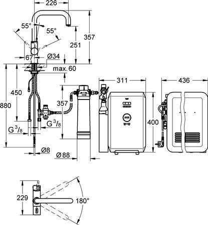 Essence Køkkenarmatur Type 30270Dc0 ⎮ 0270212738 ⎮ 706117116 ⎮ 0270212738 ⎮