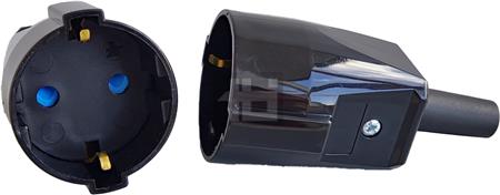 Forlængerled Schuko Hunstik Sort ⎮ 5711958002675 ⎮ 5401045662 ⎮ 5401045662 ⎮ FORLÆNGERLED SCHUKO HUNSTIK SORT