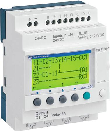 Zelio 8I / 4U Relæ M/Ur 24Vdc ⎮ 3389110547542 ⎮ 7523005051 ⎮ 7523005051 ⎮ SR2B121BD
