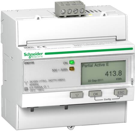 Kwh-Måler 3P+N 400V 63A Modbus ⎮ 3606480481512 ⎮ 3398991446 ⎮ 3398991446 ⎮ A9MEM3150