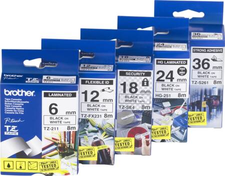 Tape Tzefx241 Hvid/Sort 18Mm ⎮ 9597005292 ⎮ 900058059 ⎮ 9597005292 ⎮ BROTZFX241