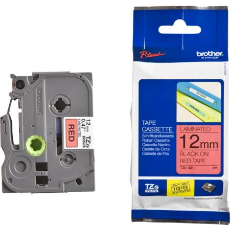 12 Mm Sort Tekst På Rød Tape ⎮ 4977766686242 ⎮ 900058118 ⎮ 9597005454 ⎮ BROTZ431