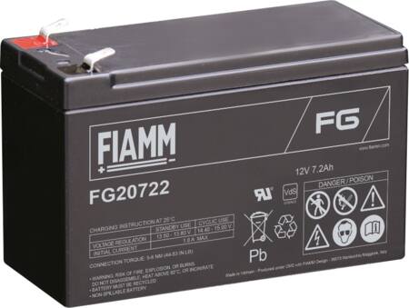 Fiamm Blybatteri 12V/7,2Ah/6,35Mm Sp.Sko ⎮ 5705150055836 ⎮ 5485506014 ⎮ 5485506014 ⎮ FG20722