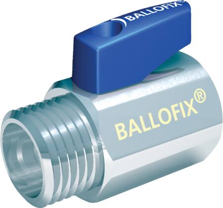 Ballofix 1/2" Muffe/Nippel Blå Håndtag ⎮ 5708537298871 ⎮ 743522334 ⎮ 0274186378 ⎮