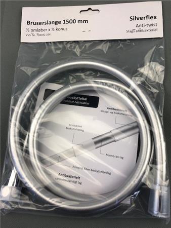 Krom Bruseslange 1/2" X 1/2" 1500Mm - Billigelogvvs.dk -