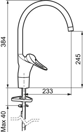 9000E Ii Køkkenarmatur Med Høj Svingtud ⎮ 7319048000013 ⎮ 706094204 ⎮ 0270212408 ⎮