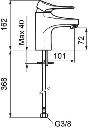9000Xe Håndvaskarmatur Uden Bv ⎮ 7391887262524 ⎮ 701484104 ⎮ 0200206971 ⎮ 86500010