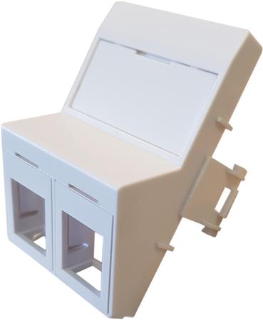 Dataudtag 2Xrj45 Keystone Type C Skrå Hv - Billigelogvvs.dk -