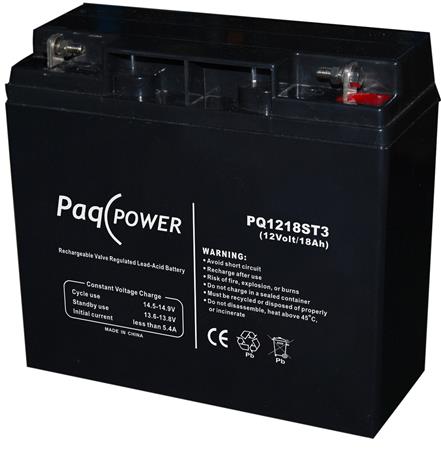 Paqpower Blybatteri 12V/18Ah T3 ⎮ 5485720207 ⎮ 5485720207 ⎮ 5485720207 ⎮