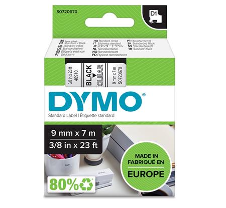 Dymotape D1 9Mmx7M Sort/Klar ⎮ 5411313409100 ⎮ 900051257 ⎮ 9797100450 ⎮ S0720670