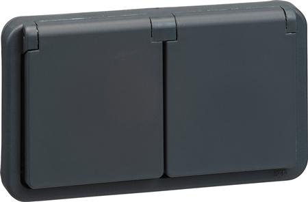 Opus74 Dobbelt Stikkontakt, Antracit ⎮ 5703302167277 ⎮ 1017060702 ⎮ 1017060702 ⎮