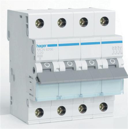 Automatsikring 3P+N 6Ka C-20A 4M ⎮ 3250614314445 ⎮ 00000 ⎮ 1522026448 ⎮ 1522026448