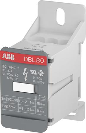 Abb Distributionsblok Type Dbl 80A ⎮ 3472599856592 ⎮ 00000 ⎮ 2121720885 ⎮ 1SNL308010R0000
