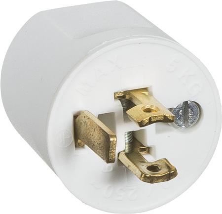 Lampestikprop 2L+J Hvid ⎮ 5703302033589 ⎮ 1020006850 ⎮ 1020006850 ⎮ AAK182B6214