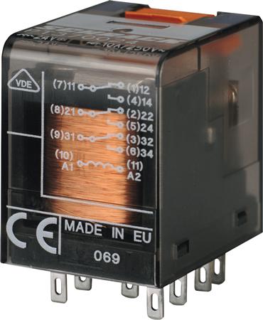 Relæ Pt 6A 4C/O 230Vac M.Led - Billigelogvvs.dk -