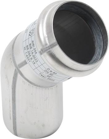 Bøjning 45 Grader Ø50Mm Aisi304 ⎮ 5705499401301 ⎮ 160205050 ⎮ 0216127573 ⎮