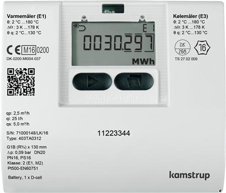 Multical® 403, 1,5M3, Returmontage ⎮ 5706567004813 ⎮ 488350256 ⎮ 0248257262 ⎮ 488350256