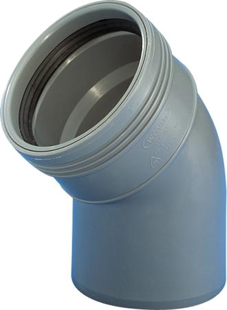 Wavin Pp Bøjn 45 Gr 40Mm M/1Mf Grå ⎮ 5708525151065 ⎮ 186154040 ⎮ 0218161058 ⎮