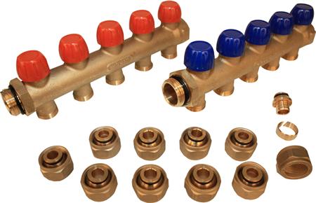 1" Fordeler Rørssæt 5 Afgr. M/16X2 Alu ⎮ 5708525423148 ⎮ 046321205 ⎮ 0204201003 ⎮