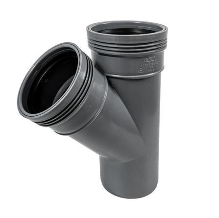 Wavin Pp 110/110X45Gr Pp Gren Grå ⎮ 5708525151263 ⎮ 186381110 ⎮ 0218161456 ⎮