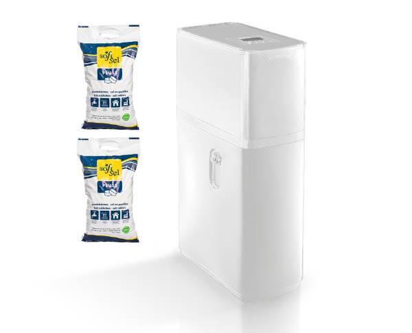 Aqua Danmark Slim SOFT 100 blødgøringsanlæg inkl. 15 kg salt - Billigelogvvs.dk -