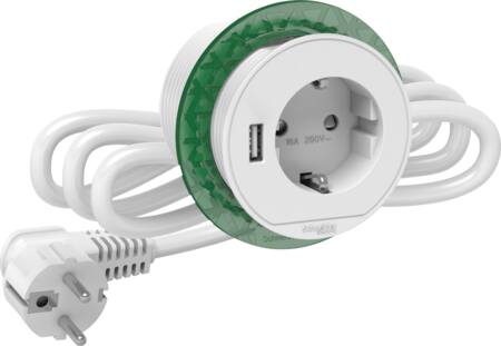Bord Stikkontakt Enkelt M/Usb A Hvid ⎮ 3606489819187 ⎮ 9139123383 ⎮ 9139123383 ⎮ INS44004
