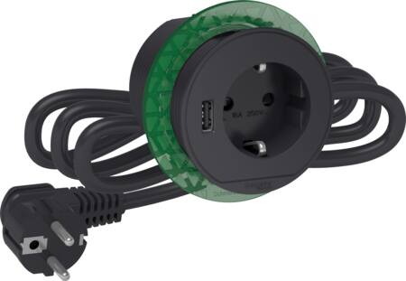 Bord Stikkontakt Enkelt M/Usb A Koksgrå ⎮ 3606489819194 ⎮ 9139123396 ⎮ 9139123396 ⎮ INS44005