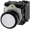 Trykknap, 22Mm, Rund, Plast, Hvid, Flad,