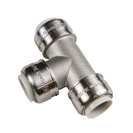Roth Quickpush Tee 22 Mm, Rustfri ⎮ 5401074986 ⎮ 046620022 ⎮ 5401074986 ⎮ 0466200224576