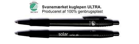 Kuglepen Ultra Sort Med Hvid Solar Tryk ⎮ 5701766803243 ⎮ 907000010 ⎮ 1897007105 ⎮ 1680324