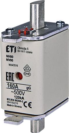 Sikring Nh00 160A Gg 500V ⎮ 3838895353676 ⎮ 0825100622 ⎮ 0825100622 ⎮ 004182216