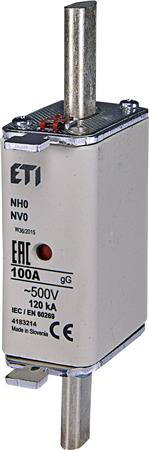 Sikring Nh0 100A Gg 500V ⎮ 3838895353980 ⎮ 0825100826 ⎮ 0825100826 ⎮ 004183214