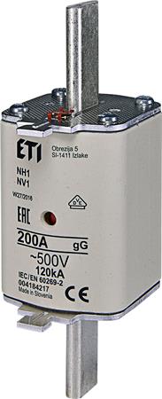 Sikring Nh1 200A Gg 500V ⎮ 3838895354451 ⎮ 0825100677 ⎮ 0825100677 ⎮ 004184217