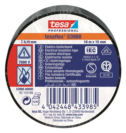 Isoleringstape Vde/Iec Pvc 10Mx15Mm Sort ⎮ 5439600036 ⎮ 986000035 ⎮ 5439600036 ⎮ 53988