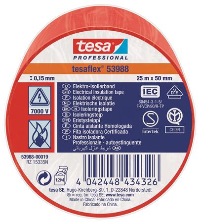 Isoleringstape Vde/Iec Pvc 25Mx50Mm Rød ⎮ 5439600046 ⎮ 986000045 ⎮ 5439600046 ⎮ 53988