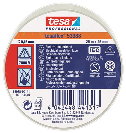 Isoleringstape Vde/Iec Pvc 25Mx25Mm Hvid ⎮ 5439600060 ⎮ 986000059 ⎮ 5439600060 ⎮ 53988