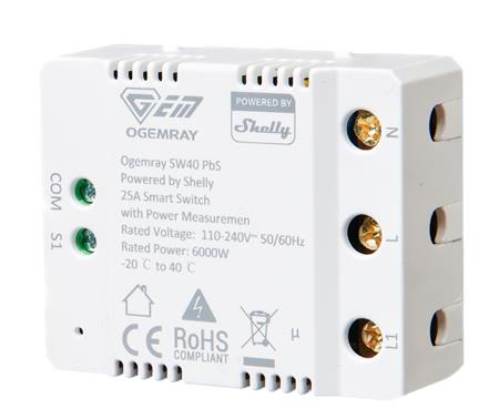 Smart Relay 25A - Powered By Shelly ⎮ 5401046021 ⎮ 5401046021 ⎮ 5401046021 ⎮ 3800238070885