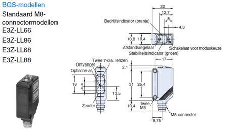 Afstandssensor 20 - 300 Mm Pnp Ip67 ⎮ 5424810473 ⎮ 5424810473 ⎮ 5424810473 ⎮ E3Z 7412A