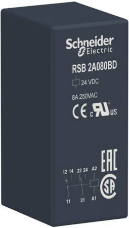 Relæ 2C/O 8A 24Vdc ⎮ 3389110252361 ⎮ 7522600509 ⎮ 7522600509 ⎮ RSB2A080BD