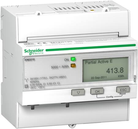 Kwh-Måler 3P+N 400V Ct X/5 Puls ⎮ 3606480481543 ⎮ 3398991475 ⎮ 3398991475 ⎮ A9MEM3210