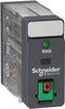 2C/O 5A Relæ Testknap+Led 24Vac