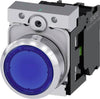 Oplyst Trykknap, Shiny, Blå, Led, 22Mm
